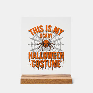 Scary Halloween Costume Spider Web Vintage Design_ Acrylic Sign