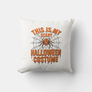 Scary Halloween Costume Spider Web Vintage Design_ Cushion