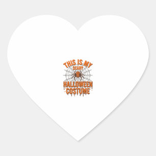 Scary Halloween Costume Spider Web Vintage Design_ Heart Sticker
