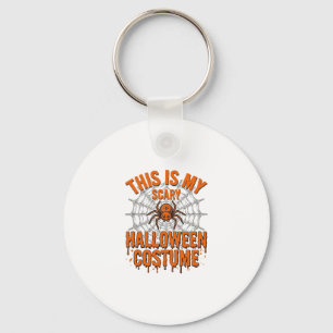 Scary Halloween Costume Spider Web Vintage Design_ Key Ring