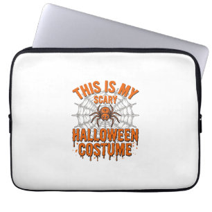 Scary Halloween Costume Spider Web Vintage Design_ Laptop Sleeve