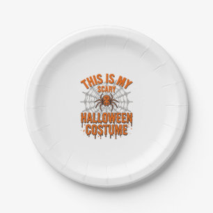 Scary Halloween Costume Spider Web Vintage Design_ Paper Plate