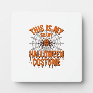 Scary Halloween Costume Spider Web Vintage Design_ Plaque