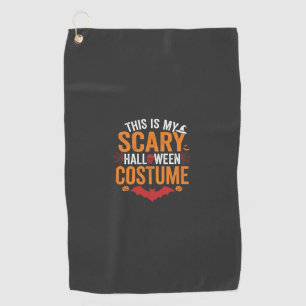 Scary Halloween Costume Typography Bat Design Golf Towel