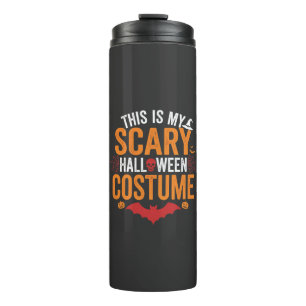 Scary Halloween Costume Typography Bat Design Thermal Tumbler