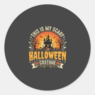 Scary Halloween Costume Vector Design Classic Round Sticker