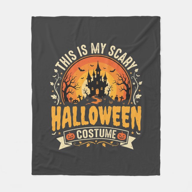 Scary Halloween Costume Vector Design Fleece Blanket (Front)