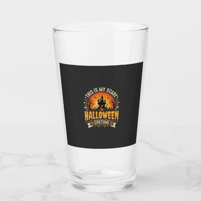 Scary Halloween Costume Vector Design Glass (Front)