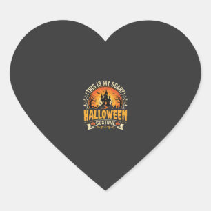 Scary Halloween Costume Vector Design Heart Sticker