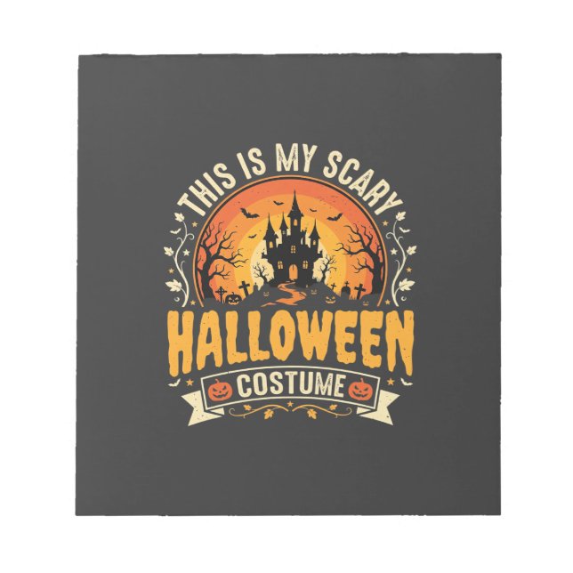Scary Halloween Costume Vector Design Notepad (Front)
