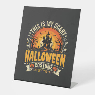 Scary Halloween Costume Vector Design Pedestal Sign