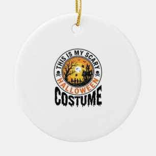 Scary Halloween Costume Vintage Engraving Shirt De Ceramic Ornament