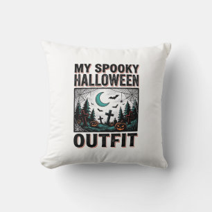 Scary Halloween Costume Vintage Graveyard Tee_1 Cushion