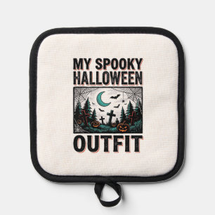 Scary Halloween Costume Vintage Graveyard Tee_1 Pot Holder