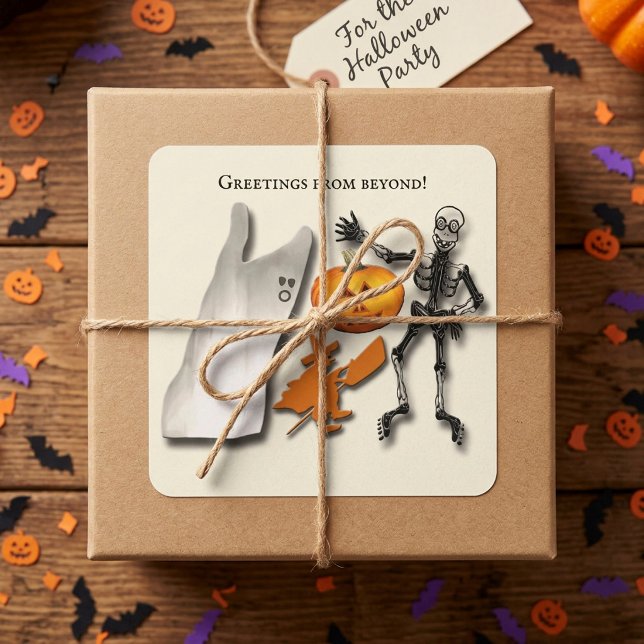 Scary Halloween Creatures Square Sticker (Creator Uploaded)