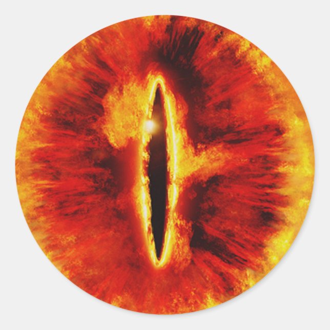 Scary Halloween Dragon Eyeball Classic Round Sticker (Front)