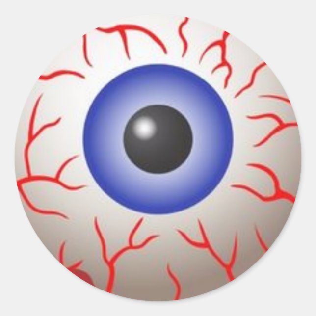 Scary Halloween Eyeball Classic Round Sticker (Front)