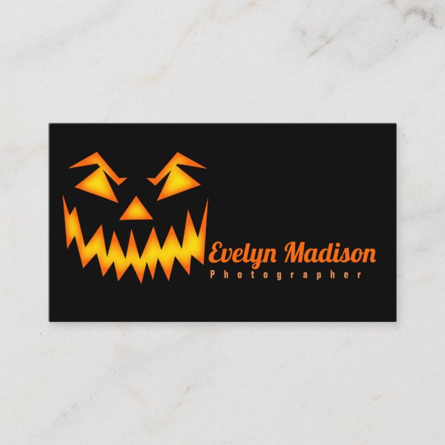 Scary Halloween Face y567 Business Card (Front)