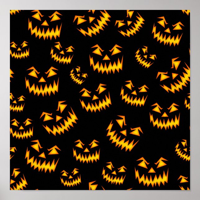 Scary Halloween Faces Poster (Front)