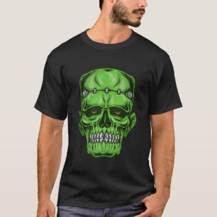 Scary Halloween Frankenstein Apparel Monster Face  T-Shirt