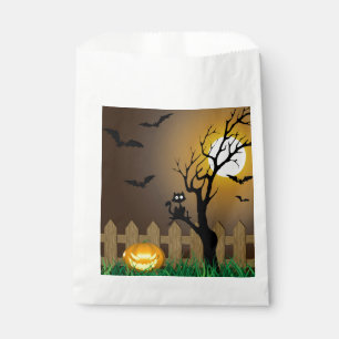 Scary Halloween Garden Scene Favour Bag