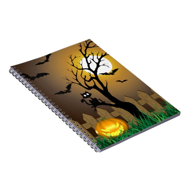 Scary Halloween Garden Scene Notebook (Right Side)