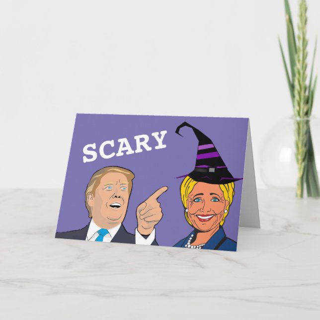 SCARY HALLOWEEN HILLARY AND TRUMP CARDS (Front)