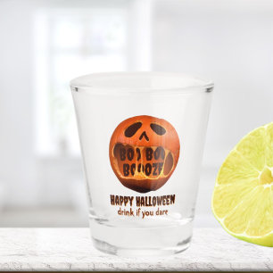 Scary Halloween jack o'lantern party drink Shot Glass