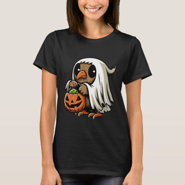 Scary Halloween Kiwi Bird Ghost Spooky Candy Bag 7 T-Shirt (Front)