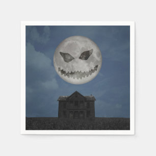 Scary Halloween Moon - Paper Napkin