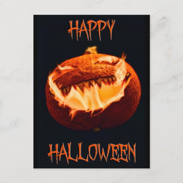 Scary Halloween Night Postcard (Front)