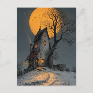Scary Halloween Night Postcard