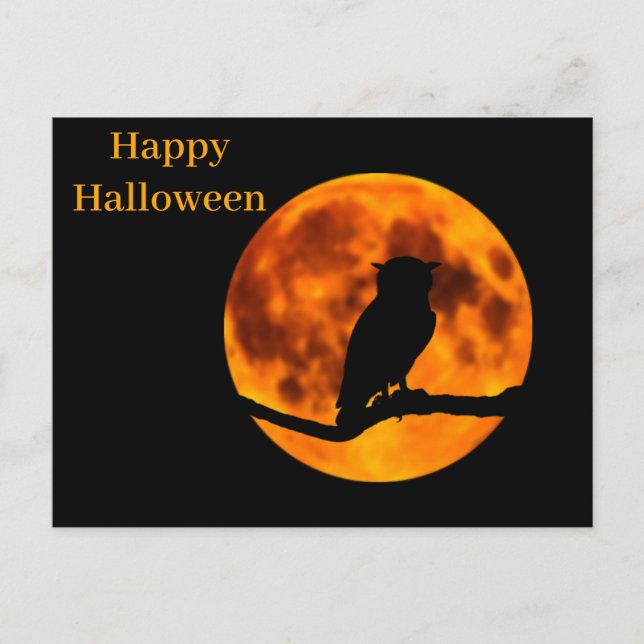 Scary Halloween Night Postcard (Front)