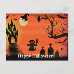 Scary Halloween Night Postcard