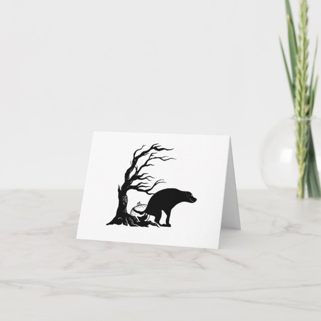 Scary Halloween Pooping Dog Card (Front)