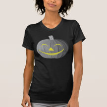 Scary Halloween Pumpkin Black and White T-Shirt