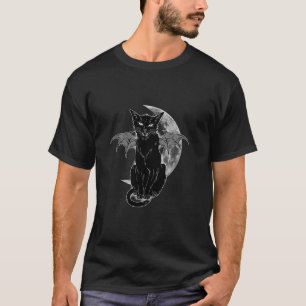Scary Halloween Pumpkin Black Cat Moon T Shirt