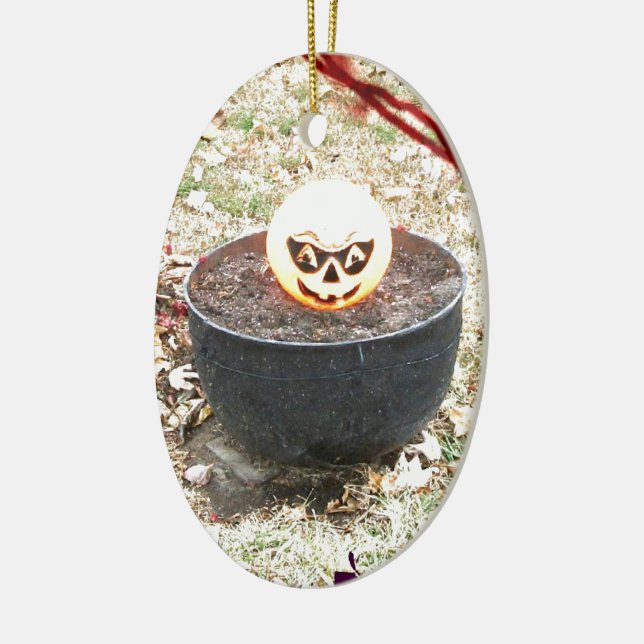 Scary Halloween Pumpkin Ceramic Tree Decoration (Left)