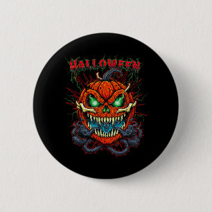 Scary Halloween Pumpkin Funny Design for Halloween 6 Cm Round Badge