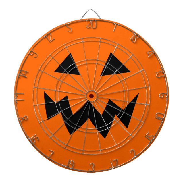 Scary Halloween pumpkin head carving dartboard (Front)