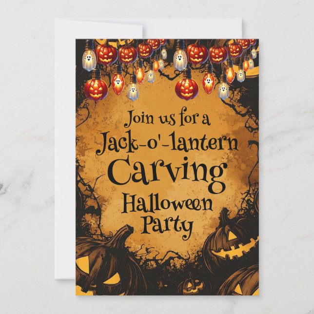 Scary Halloween Pumpkin Patch party Invitation (Front)