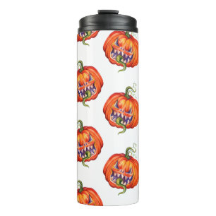 Scary Halloween pumpkin Thermal Tumbler