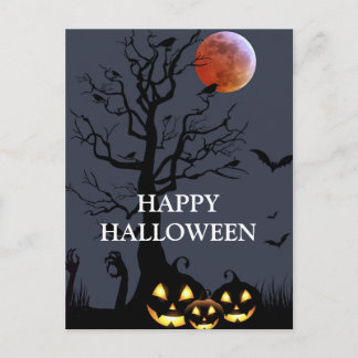 Scary Halloween Pumpkin Witch Scary Night Postcard