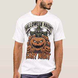 Scary Halloween Pumpkins Vintage Engraving Shirt A