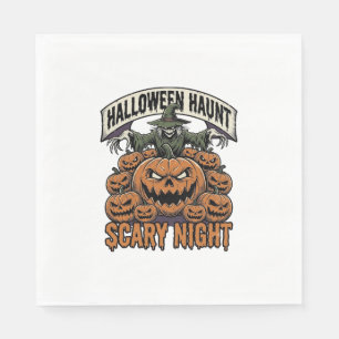 Scary Halloween Pumpkins Vintage Engraving Shirt A Napkin