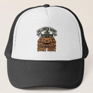 Scary Halloween Pumpkins Vintage Engraving Shirt A Trucker Hat