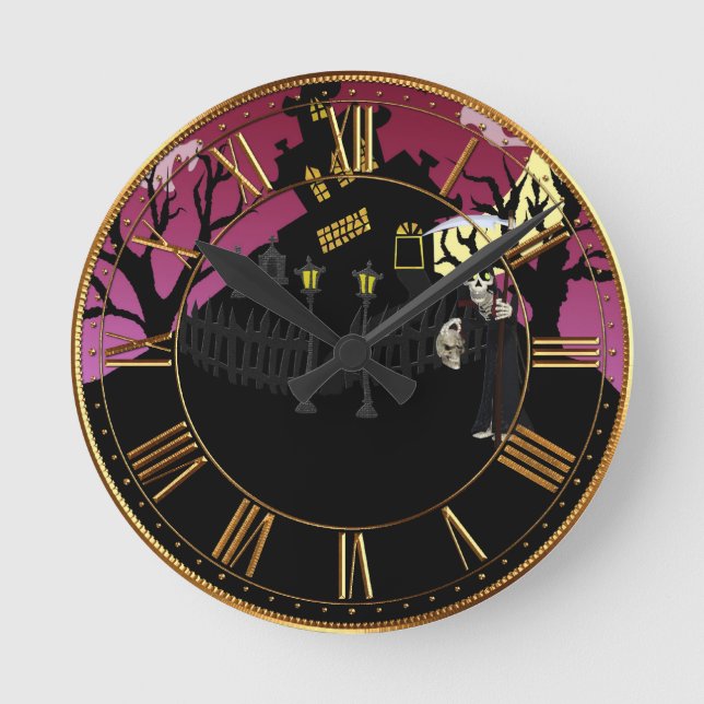 Scary Halloween Round Clock (Front)