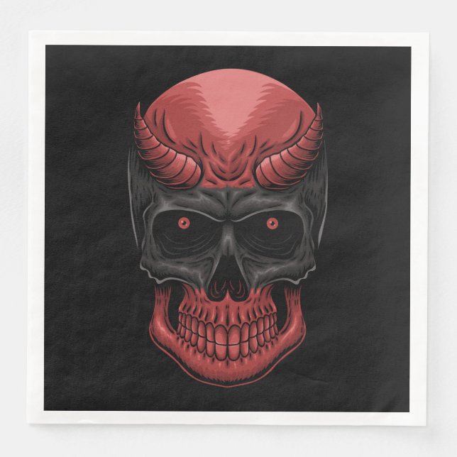 Scary Halloween Skull  Napkin (Front)