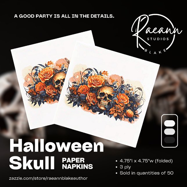 Scary Halloween Skull Paper Napkins (Creator Uploaded)
