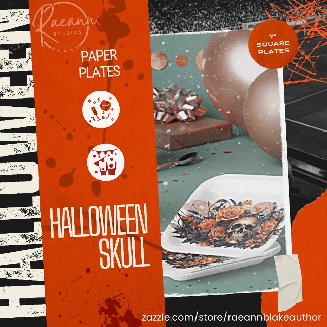 Scary Halloween Skull Paper Plates (Creator Uploaded)